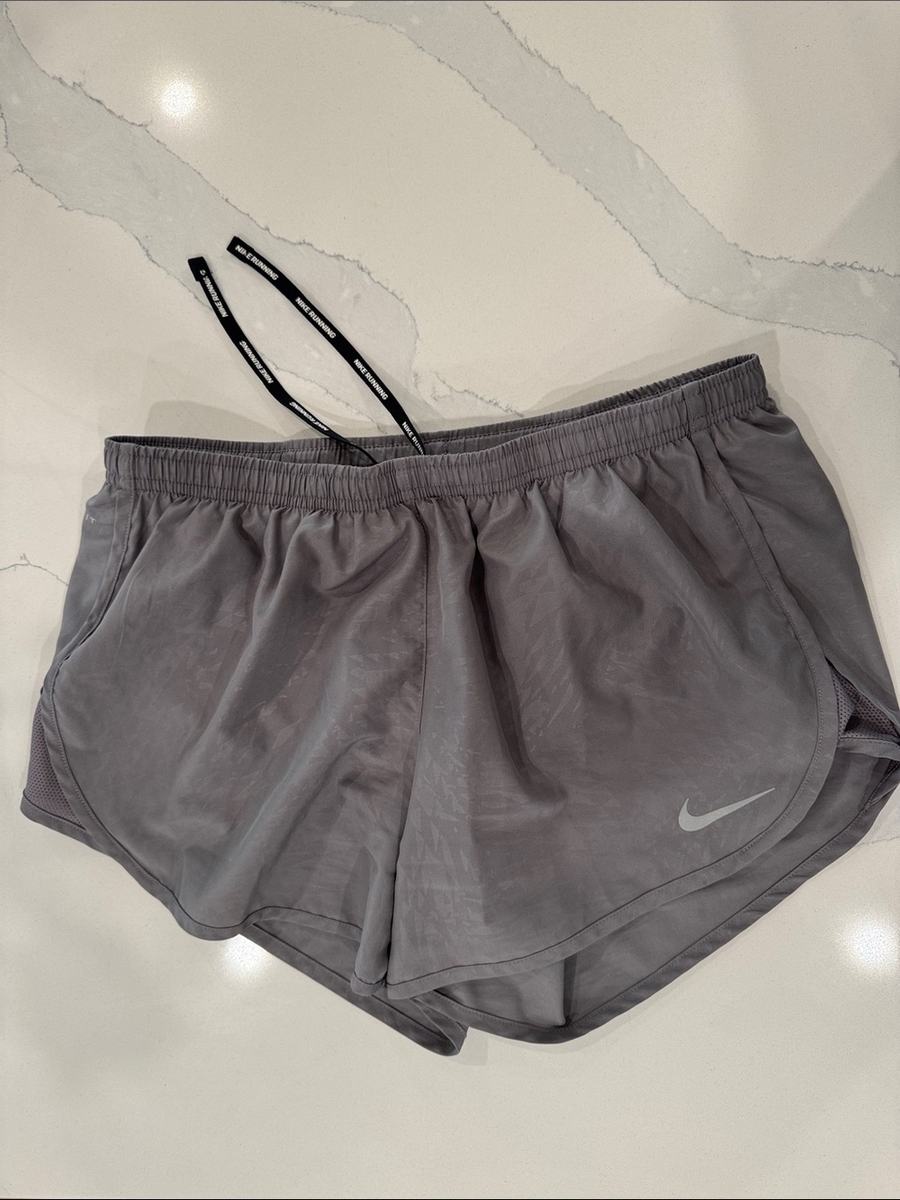 Nike Women’s Gray Athletic Running Shorts with Swoosh
